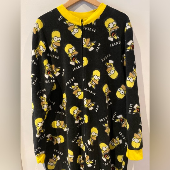 The Simpsons Fleece 1 Piece Pajamas Sleepers - Picture 1 of 6